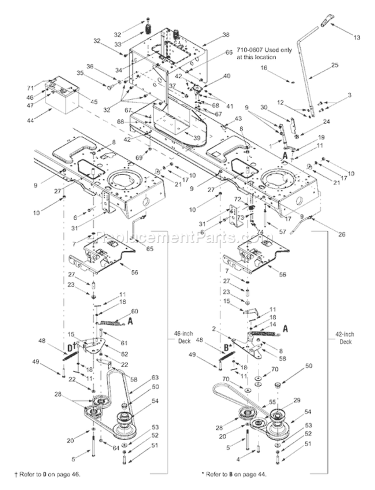 Page H Diagram and Parts List for 13CX614G401 2004 Yard Man Lawn Tractor